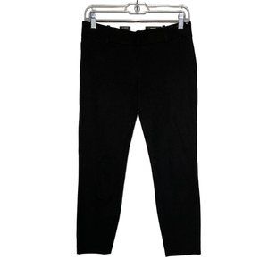 J Crew 00 Stretch Pants Skinny Ankle‎ Minnie Style Solid Black Side Zip Career
